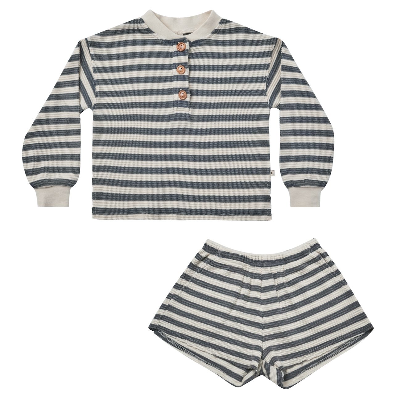 Waffle Knit Set | Navy Stripe