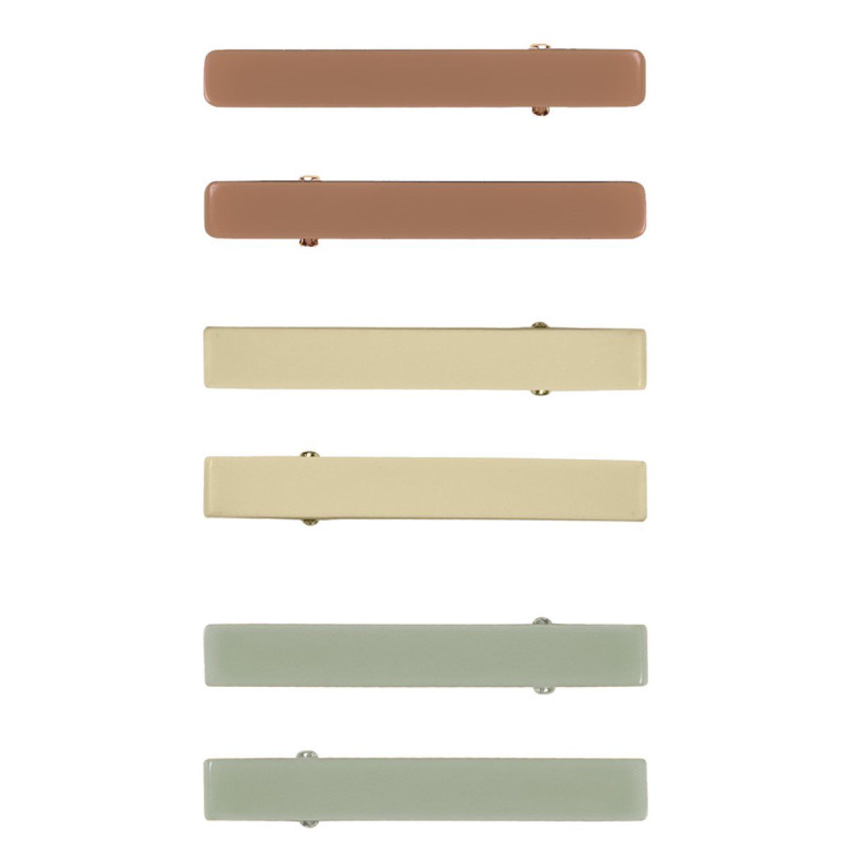 Hair Clips, Pack of 6 | Camel/ Laurel/ Lemon
