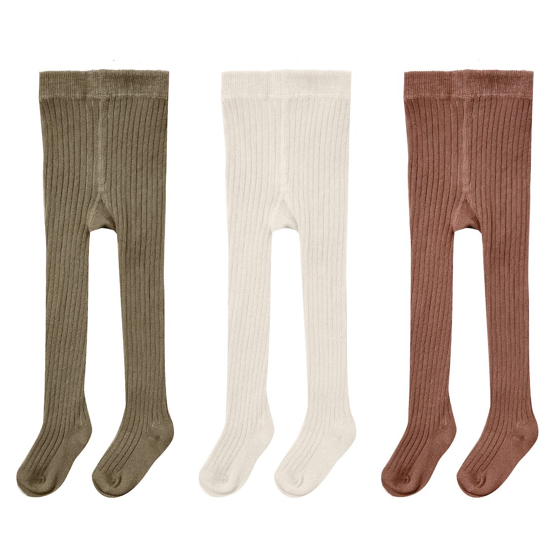 3 Pack Rib Knit Solid Tights | Olive/Stone/Wine