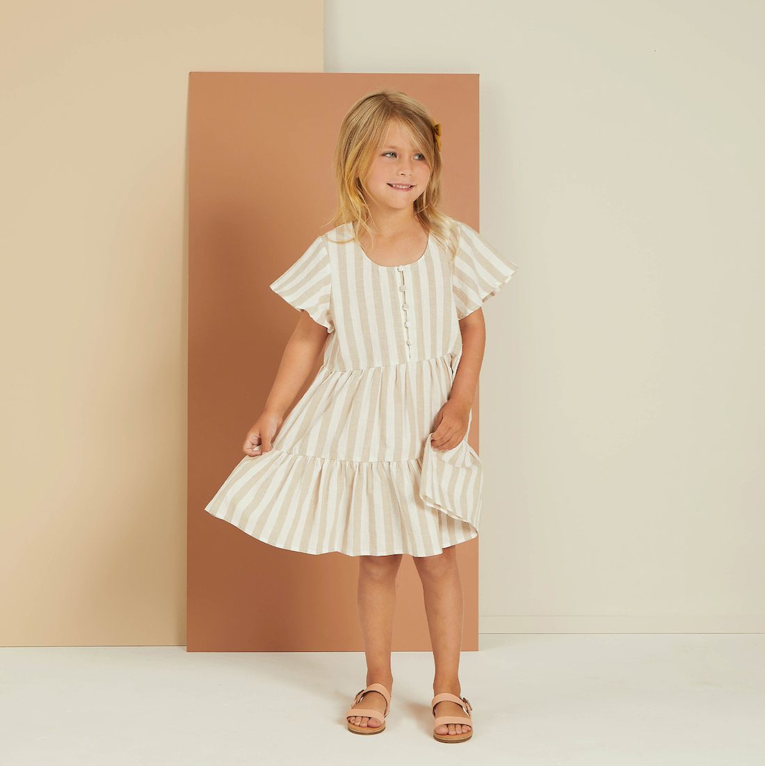 Dolly Dress | Grey Stripe