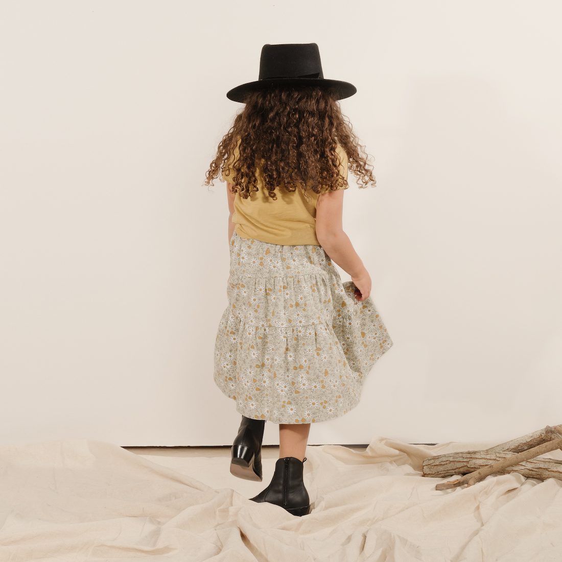 Among The Wildflowers Basic Tee & Wildflowers Midi Skirt