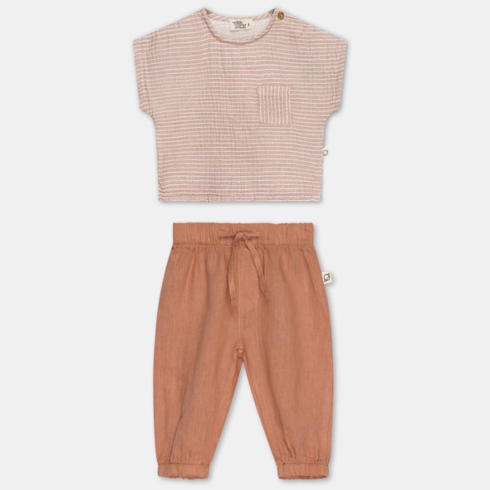 Alex Gauze Stripe Top & Rob Linen Pants