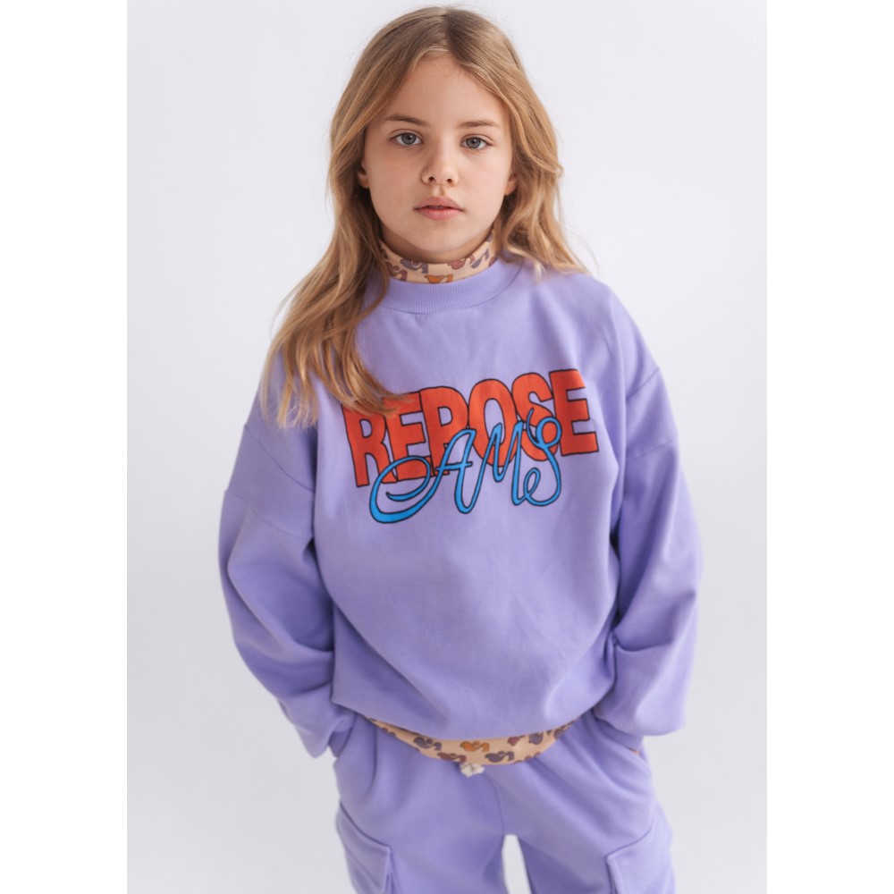 Crewneck Sweater & Cargo Pants | Bright Violet