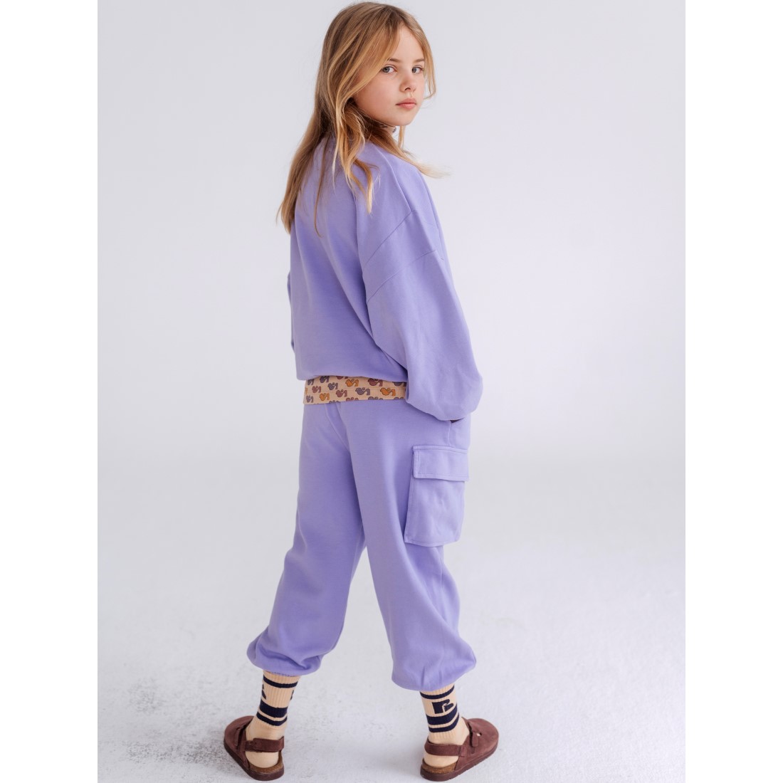 Crewneck Sweater & Cargo Pants | Bright Violet