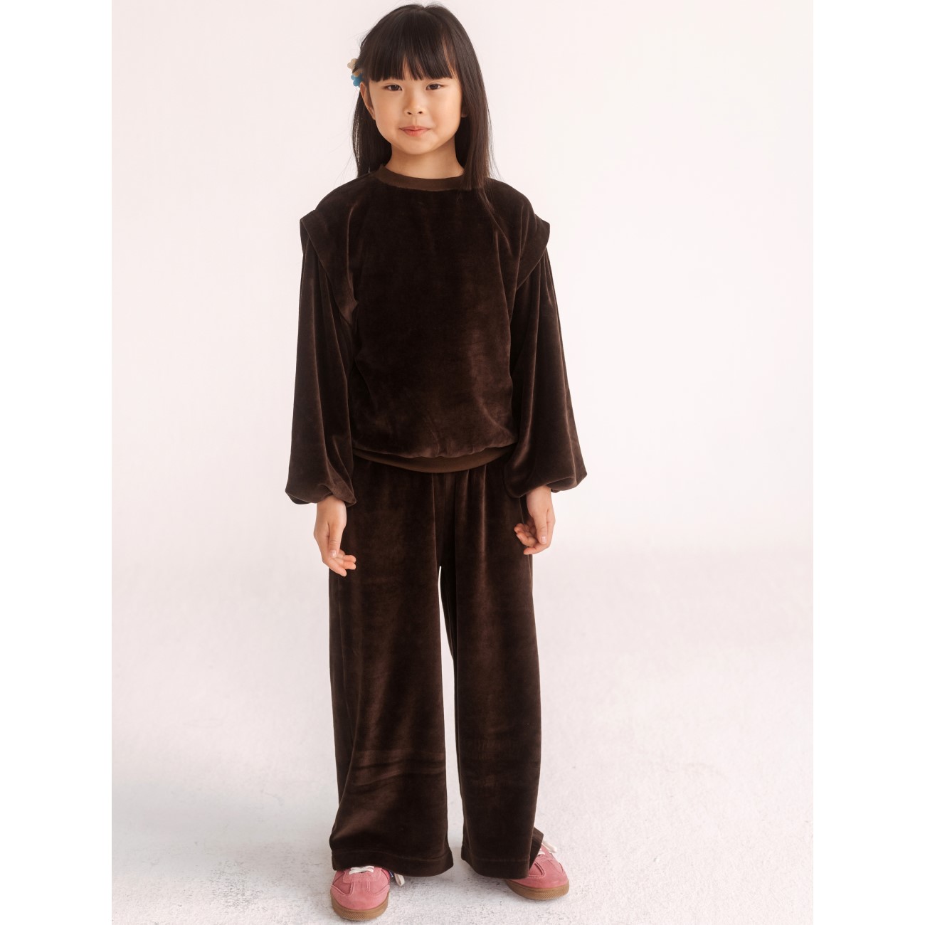 Pretty Sweatshirt & Straight Pants | Coffee Brown