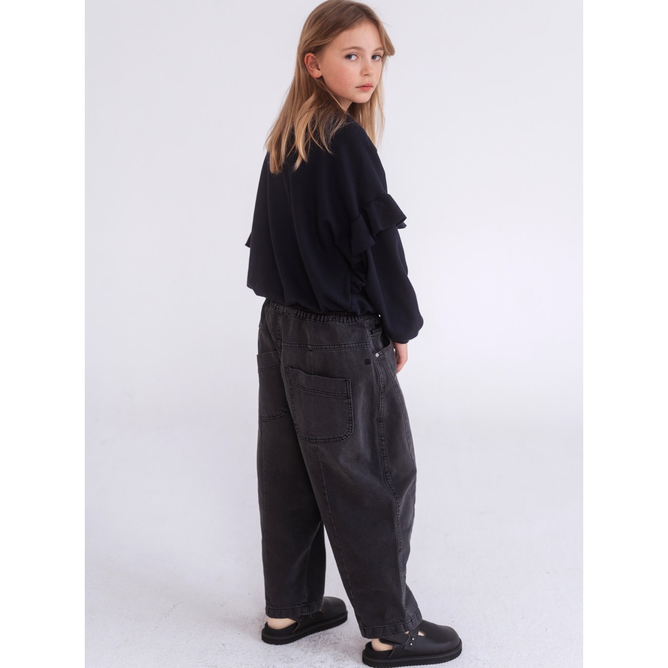 Ruffle Sweater Short | Deep Dark Blue