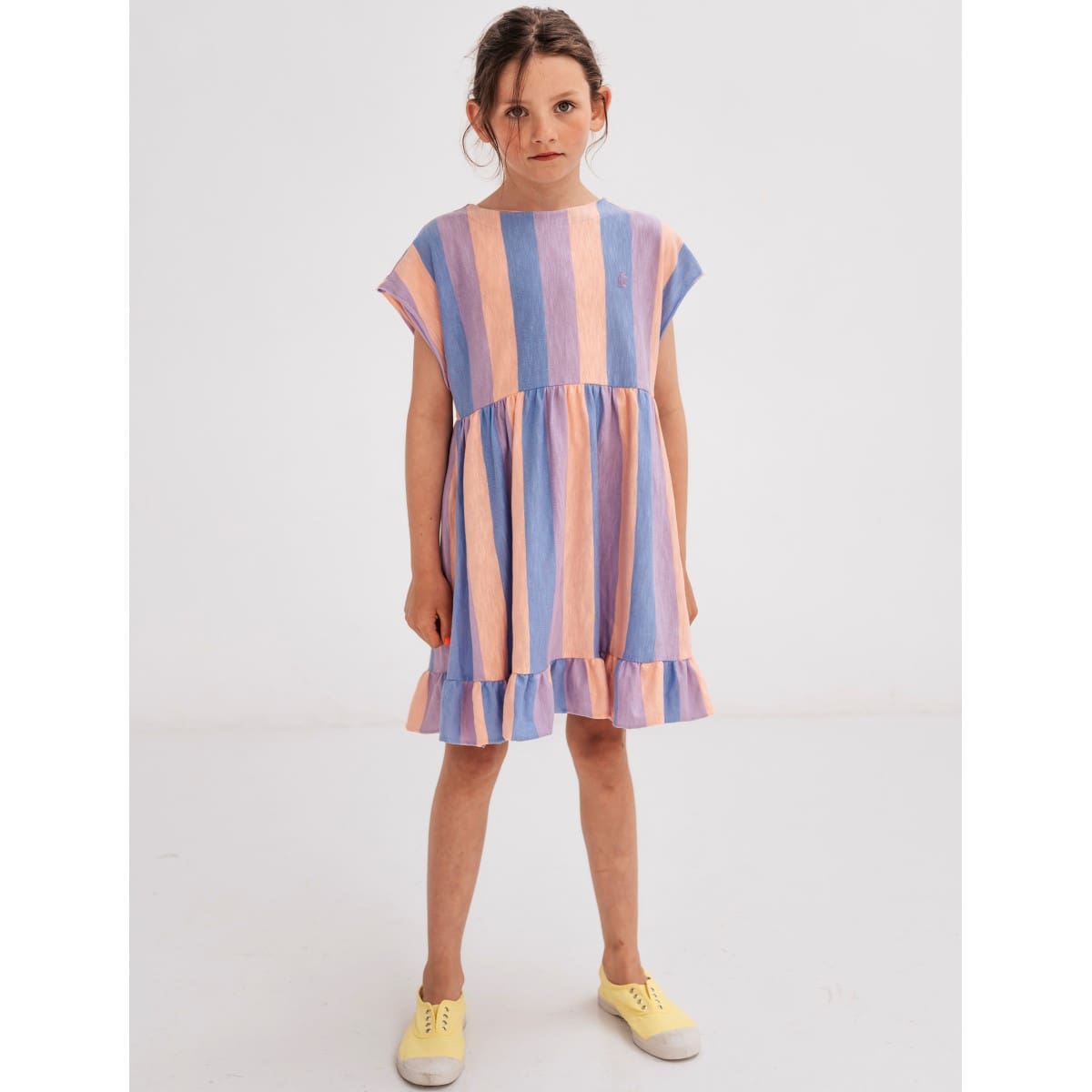 Simple Dress | Tricolor Block Stripe