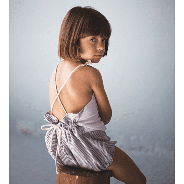 Reversible White Bather Romper