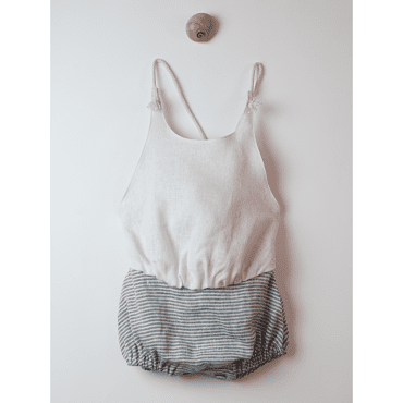 Reversible White Bather Romper