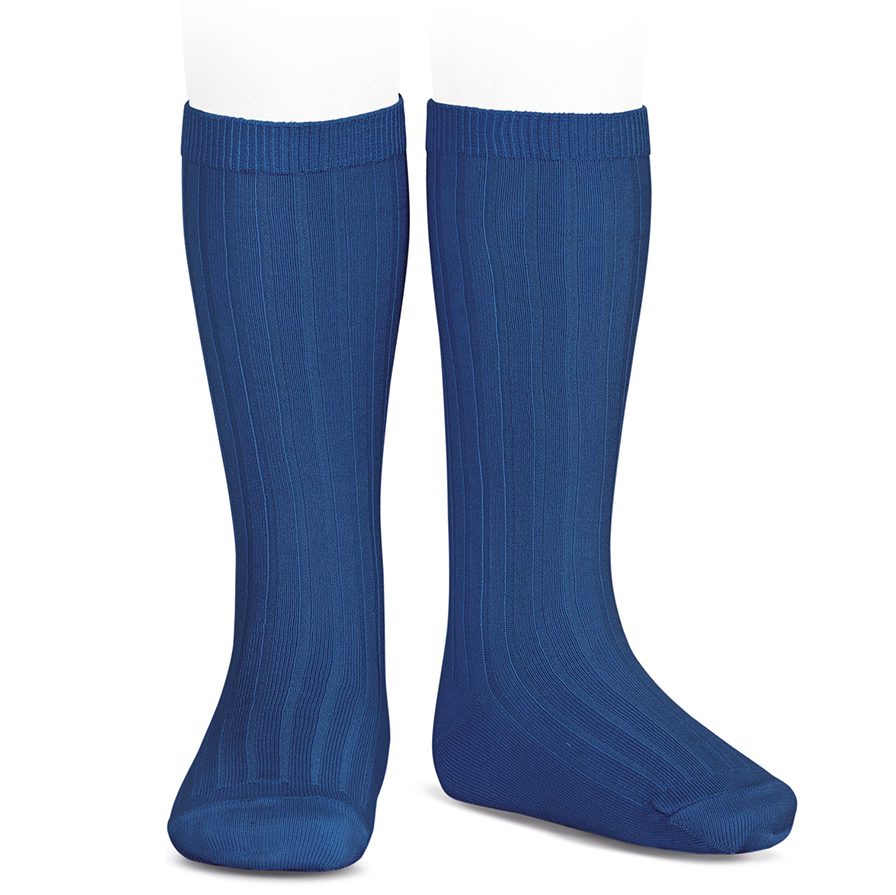 2016/2 Ribbed Knee High Socks | Indigo Blue (473)