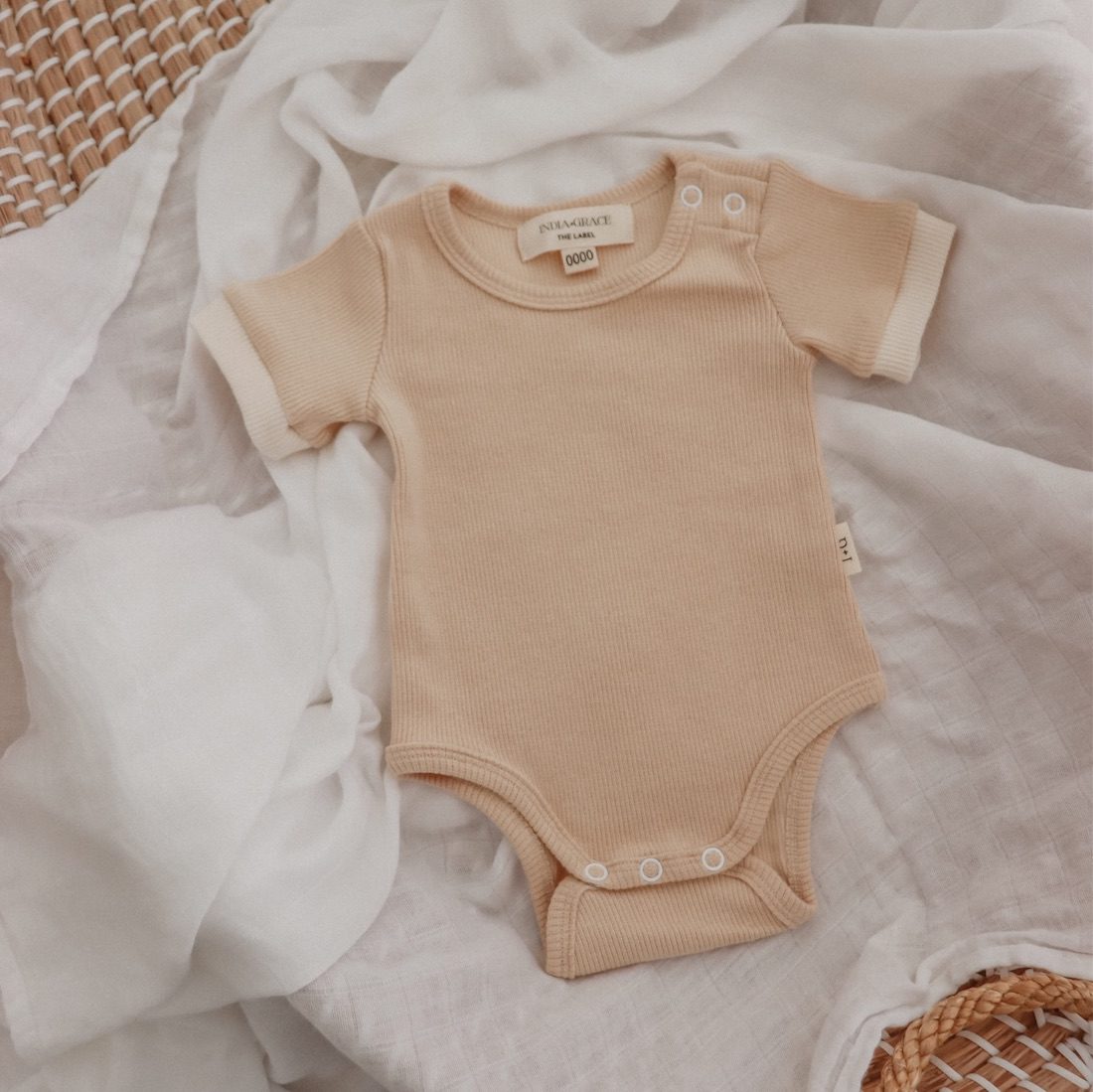 Ribbed Onesie & Bloomers | Beige