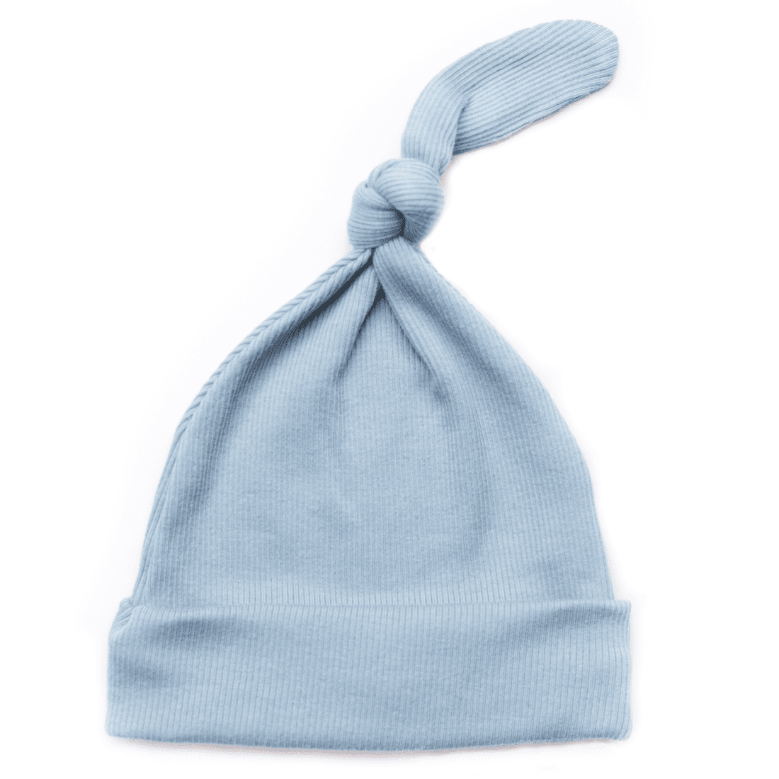 Ribbed Top Knot Hat | Dusty Blue