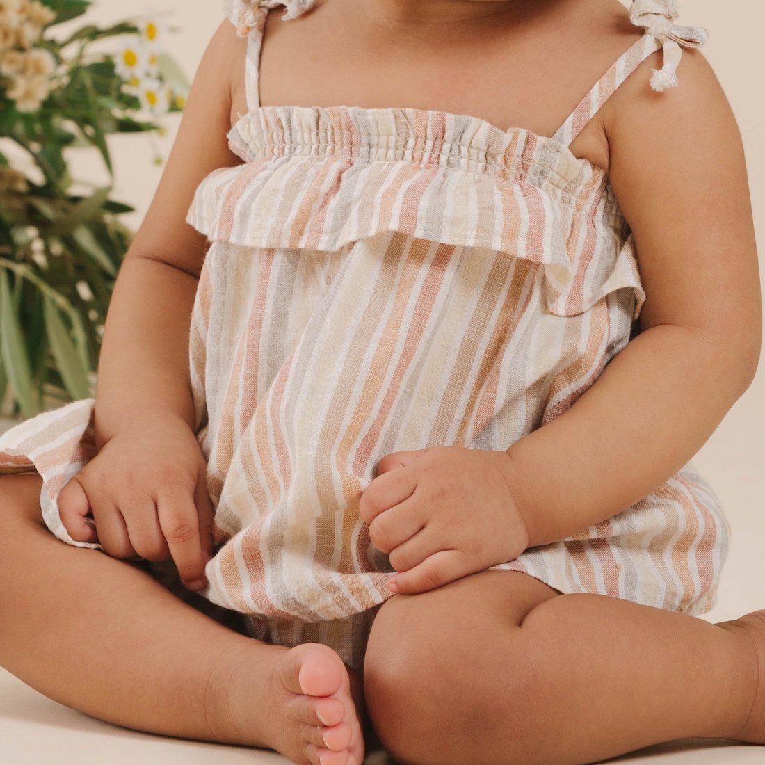 Ruffle Tube Top & Flutter Bloomer | Multi Stripe