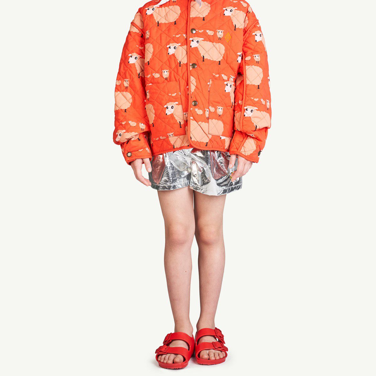 Shiny Clam Kids Shorts | Silver