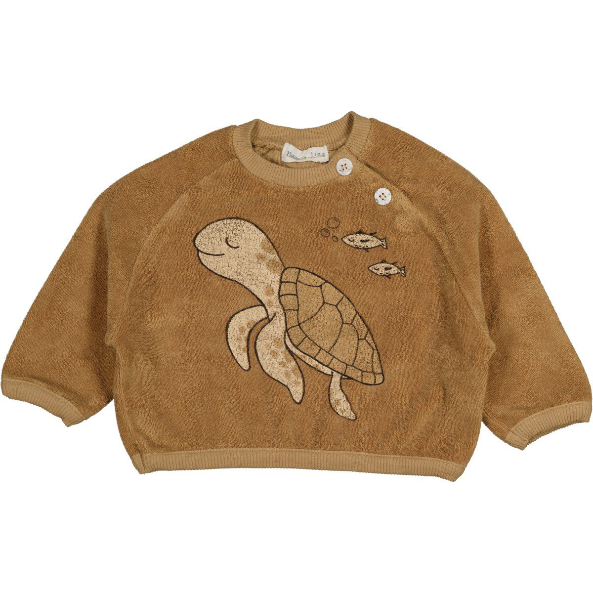 Terry Turtle Sweatshirt & Shorts | Tan