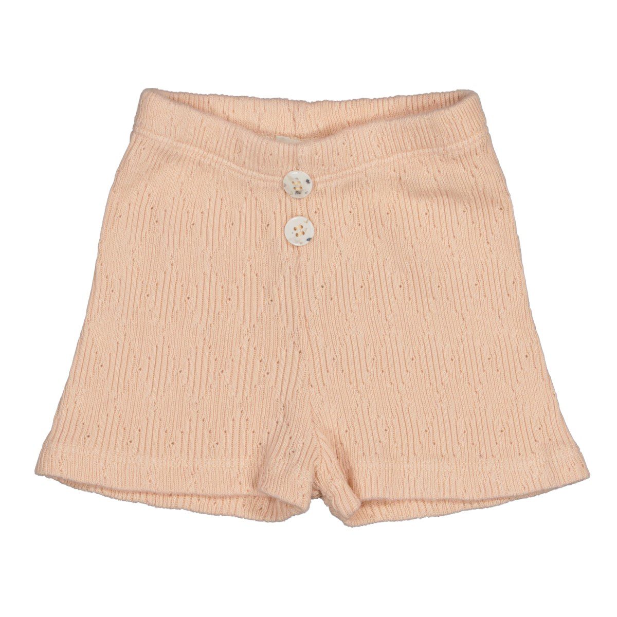 Pointelle Wrap Over T-Shirt & Fleece Button Shorts | Old Pink