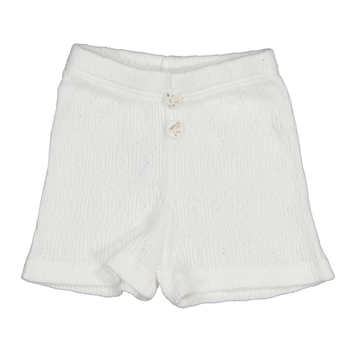 Pointelle Wrap Over T-Shirt & Fleece Button Shorts | Off-White