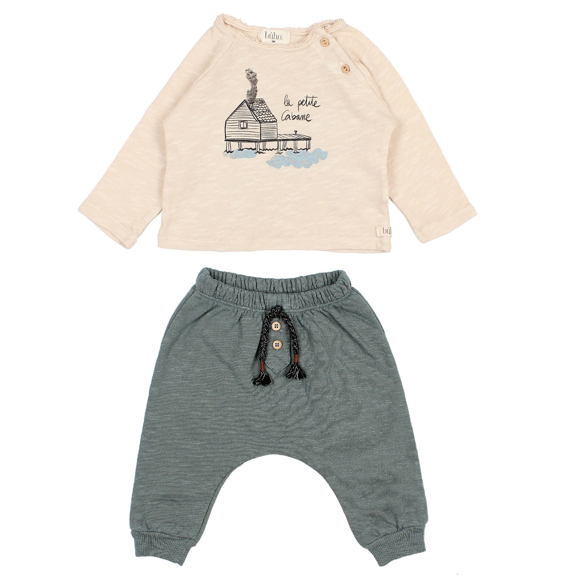 Stone Cabana top & North Sea Baby Fleece Pants