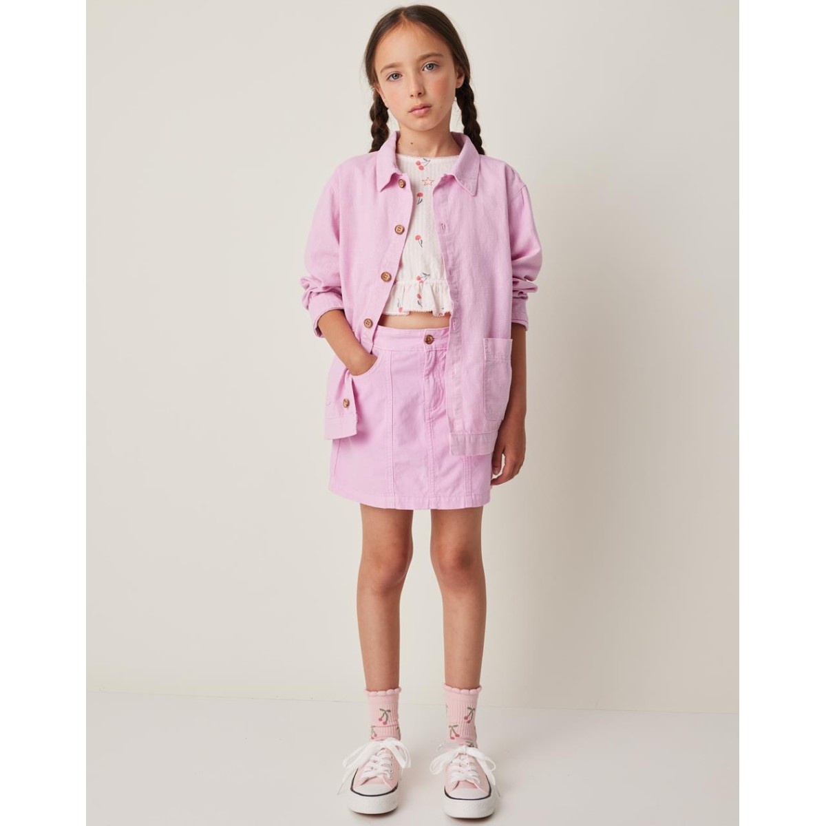 Linen Jacket With Print On The Back