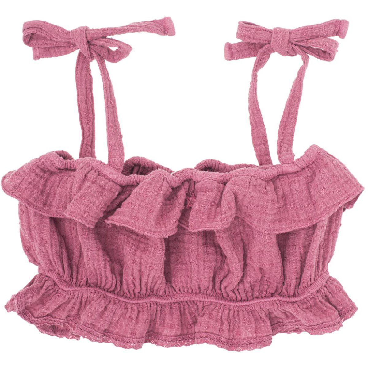 Plumeti Fabric Strappy Top & Flower Print Kid Short | Pink Fluor/Off-White