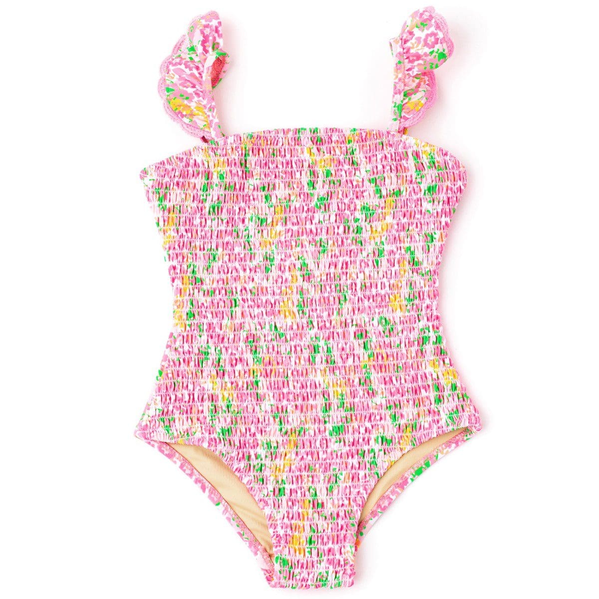 Crochet Trim Smock 1 Piece | Fresh Floral Pink