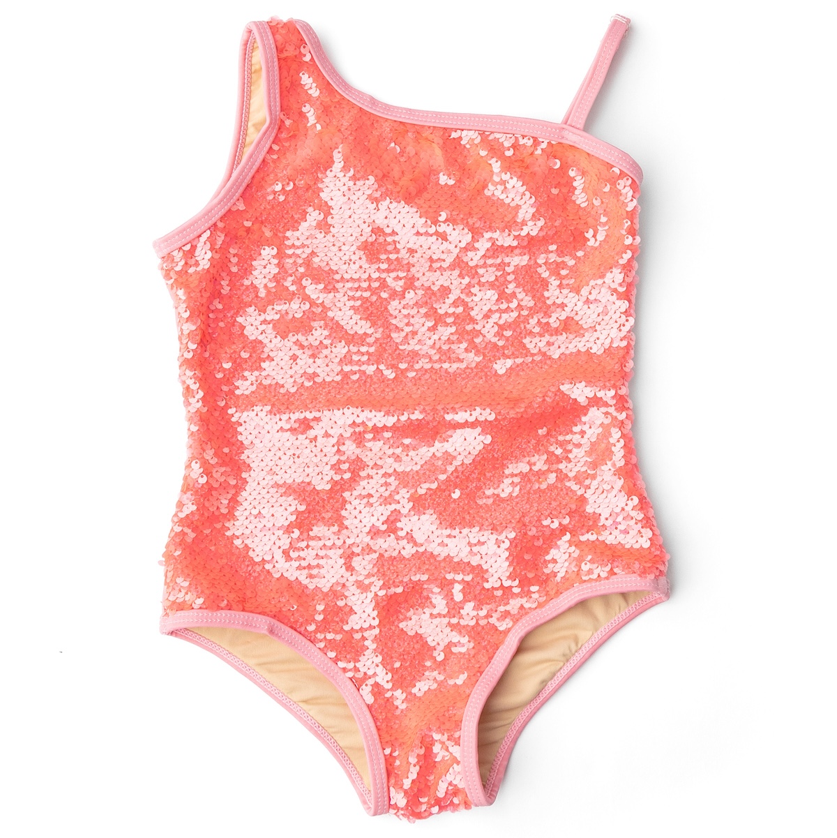 One Shoulder Sequence Coral