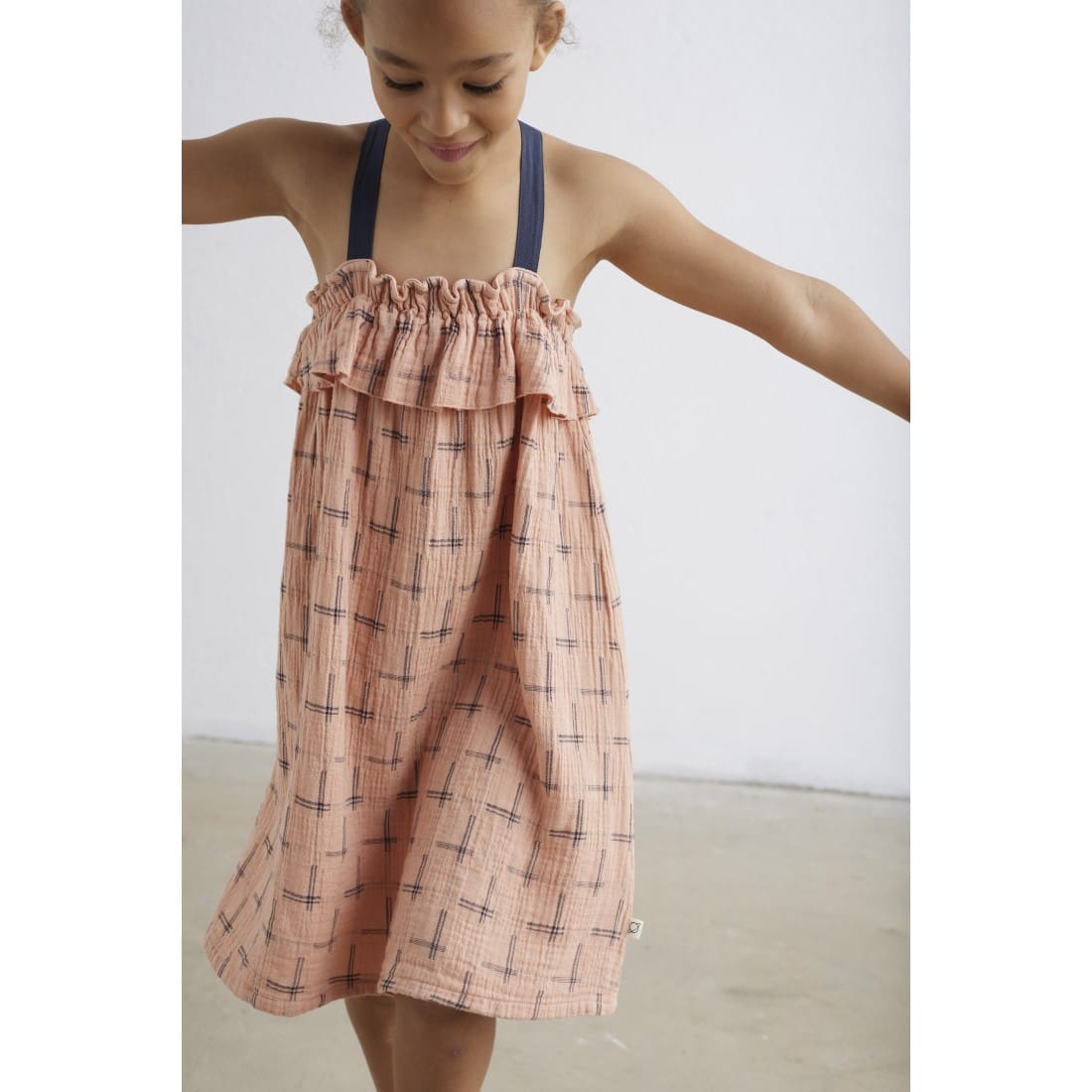 Sigrid Plaid Muslin Dress | Pink