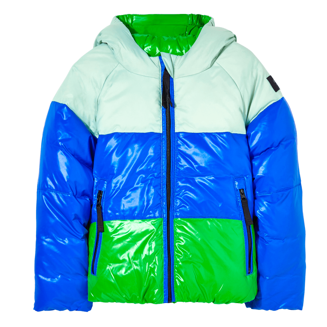Snowscout REVERSIBLE Happy Green Colorblock Down Jacket