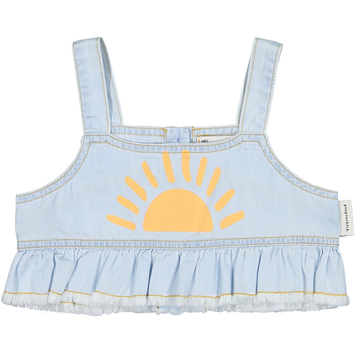 Light Chambray Top W/ Sun Print