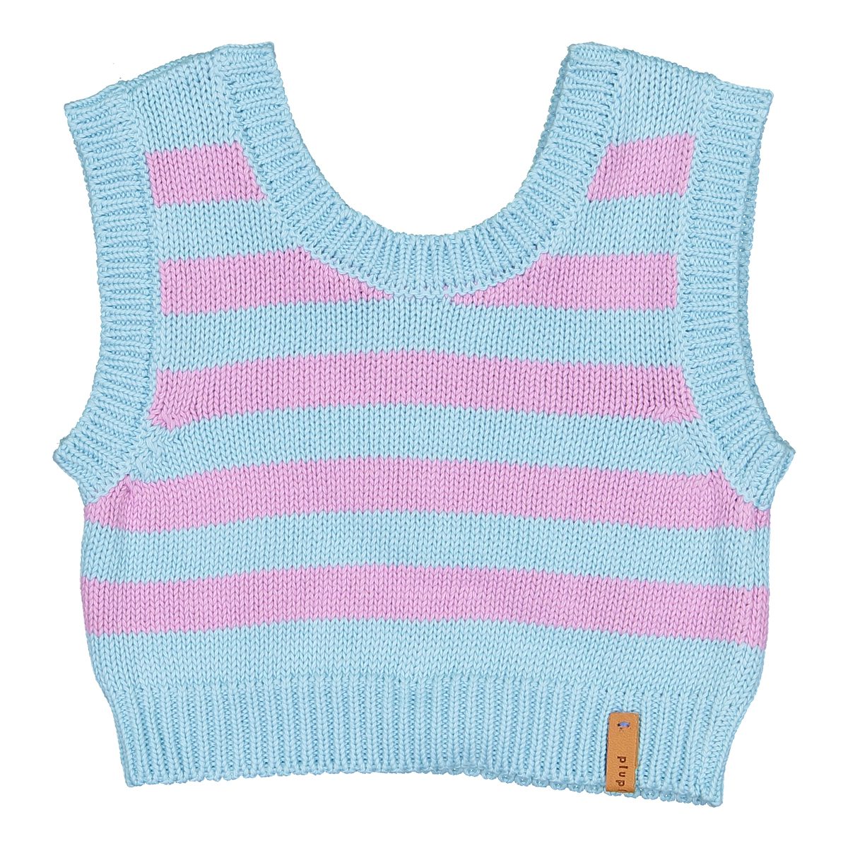 Lavander & Light Blue Stripes Knitted Top