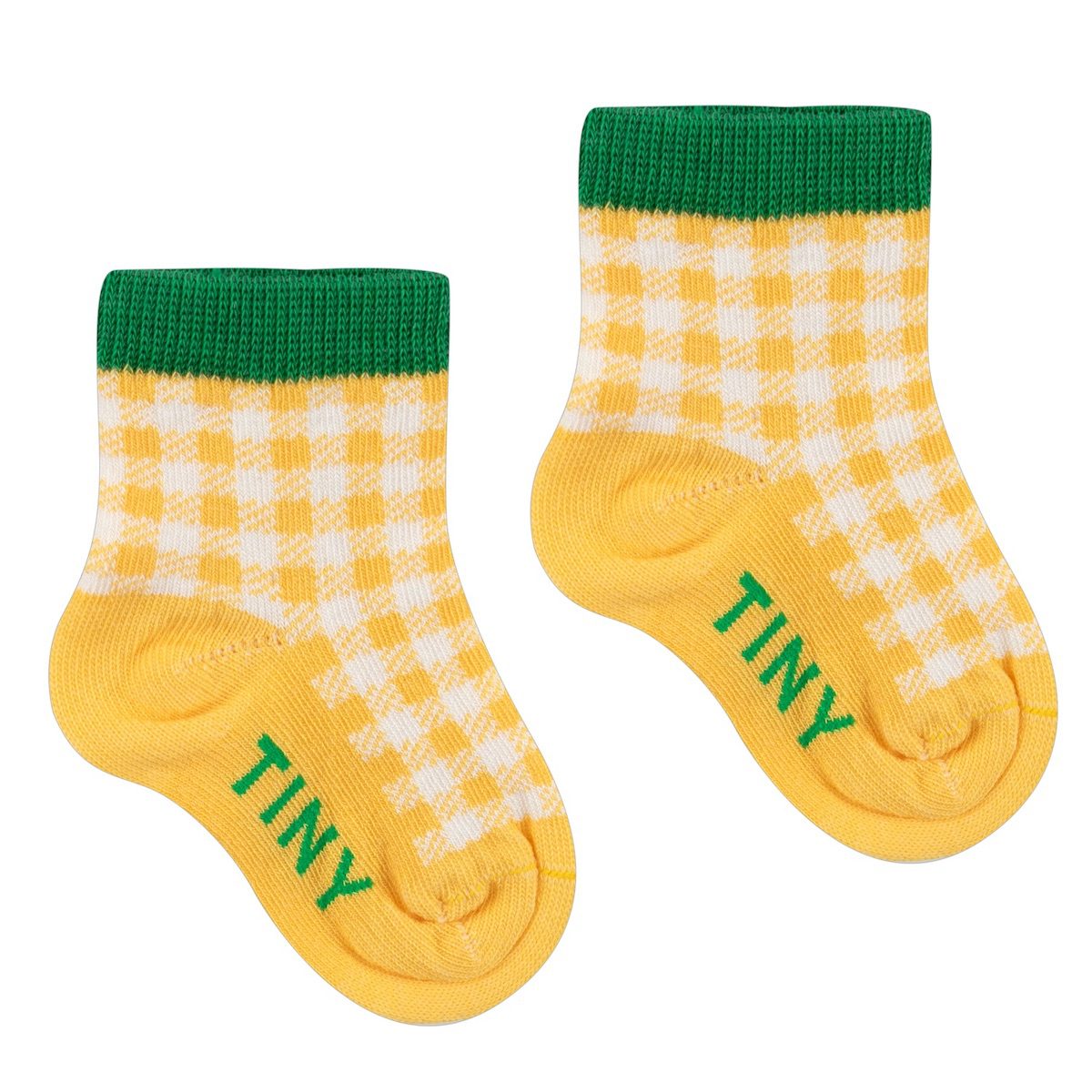 Check Quarter Socks | Yellow