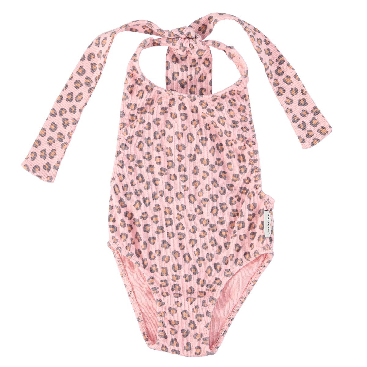 Swimsuit W/ Back Bow | Light Pink W/ Animal Print