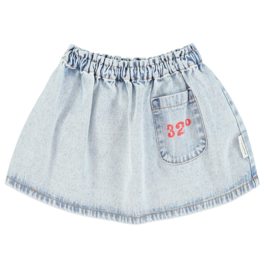 Short Skirt | Washed Blue Denim