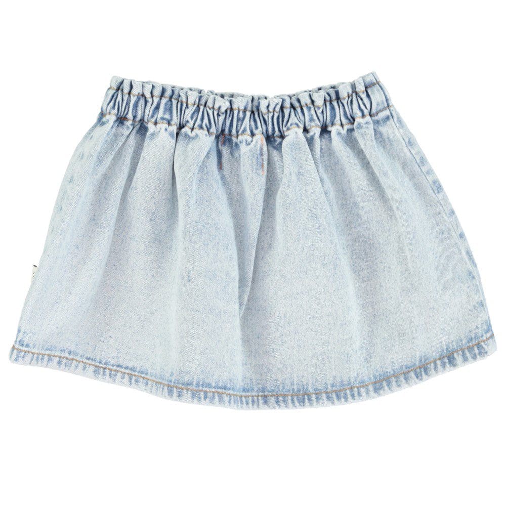 Short Skirt | Washed Blue Denim