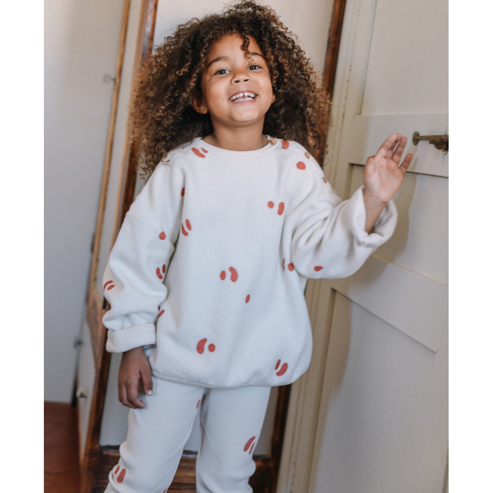 Ours Polar Sweatshirt & Rom Pom Leggings | Off White Dots