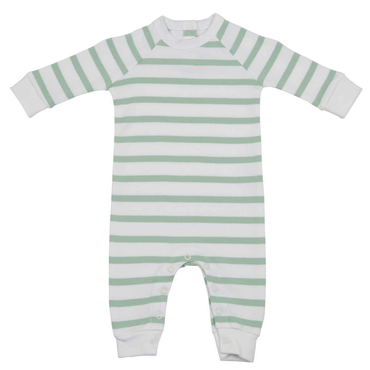 Seafoam & White Breton Stripe All-In-One