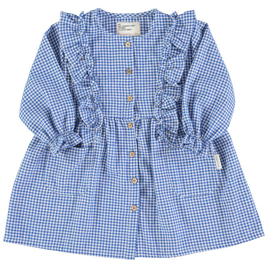 Dress W/ Ruffles | Blue Little Checkered