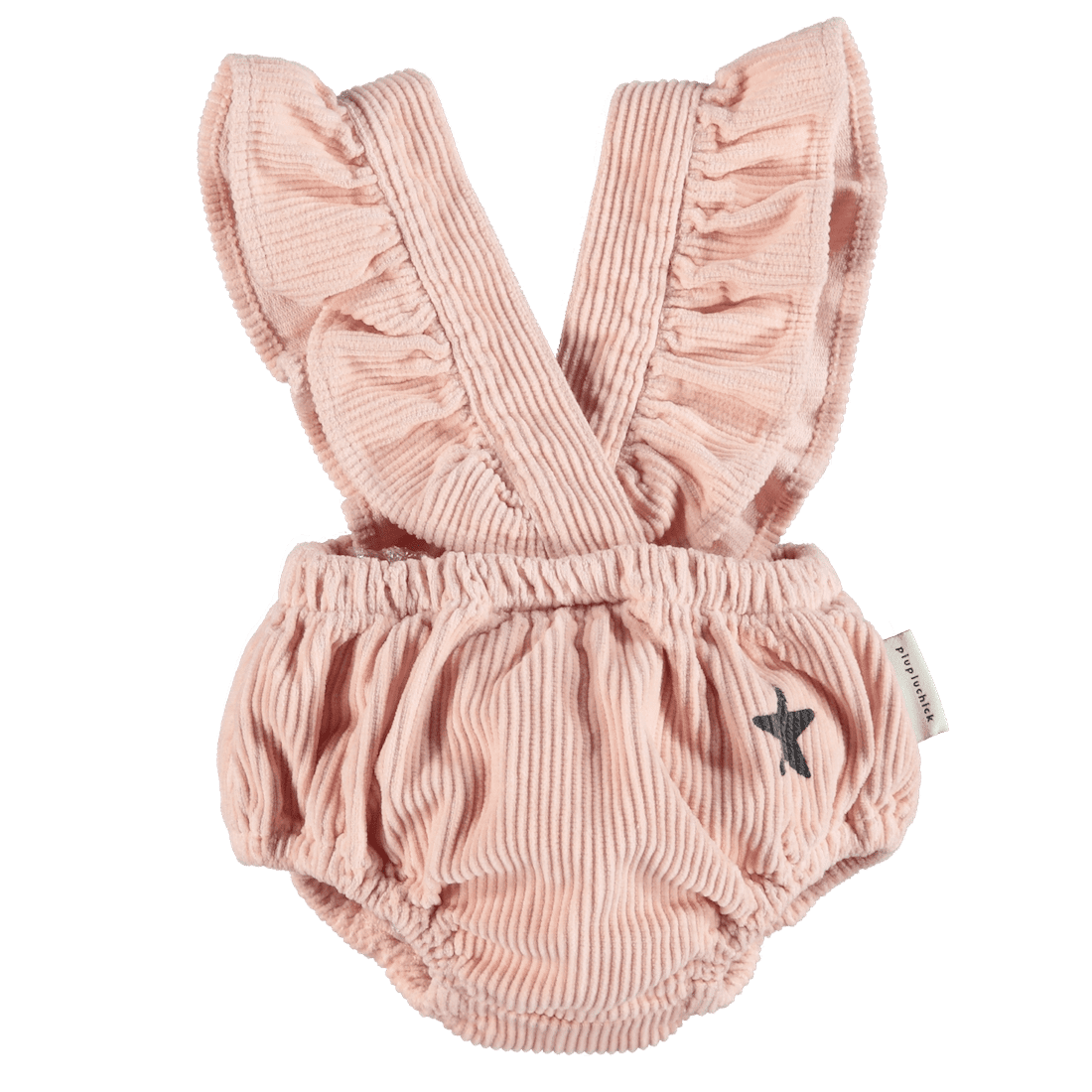 Shorties W/ Twisted Frill Straps | Pale Pink Corduroy