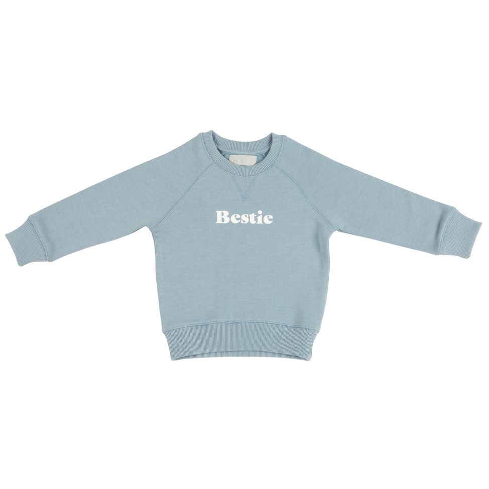 Sky Blue Baggy 'BESTIE' Sweatshirt