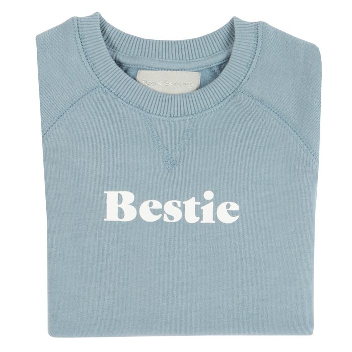 Sky Blue Baggy 'BESTIE' Sweatshirt