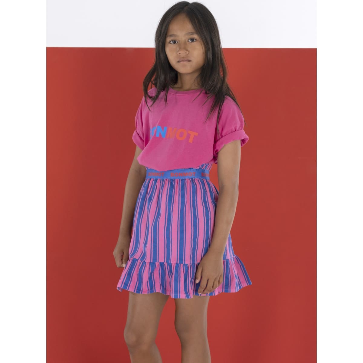 Skirt Vertical Stripes | Raspberry