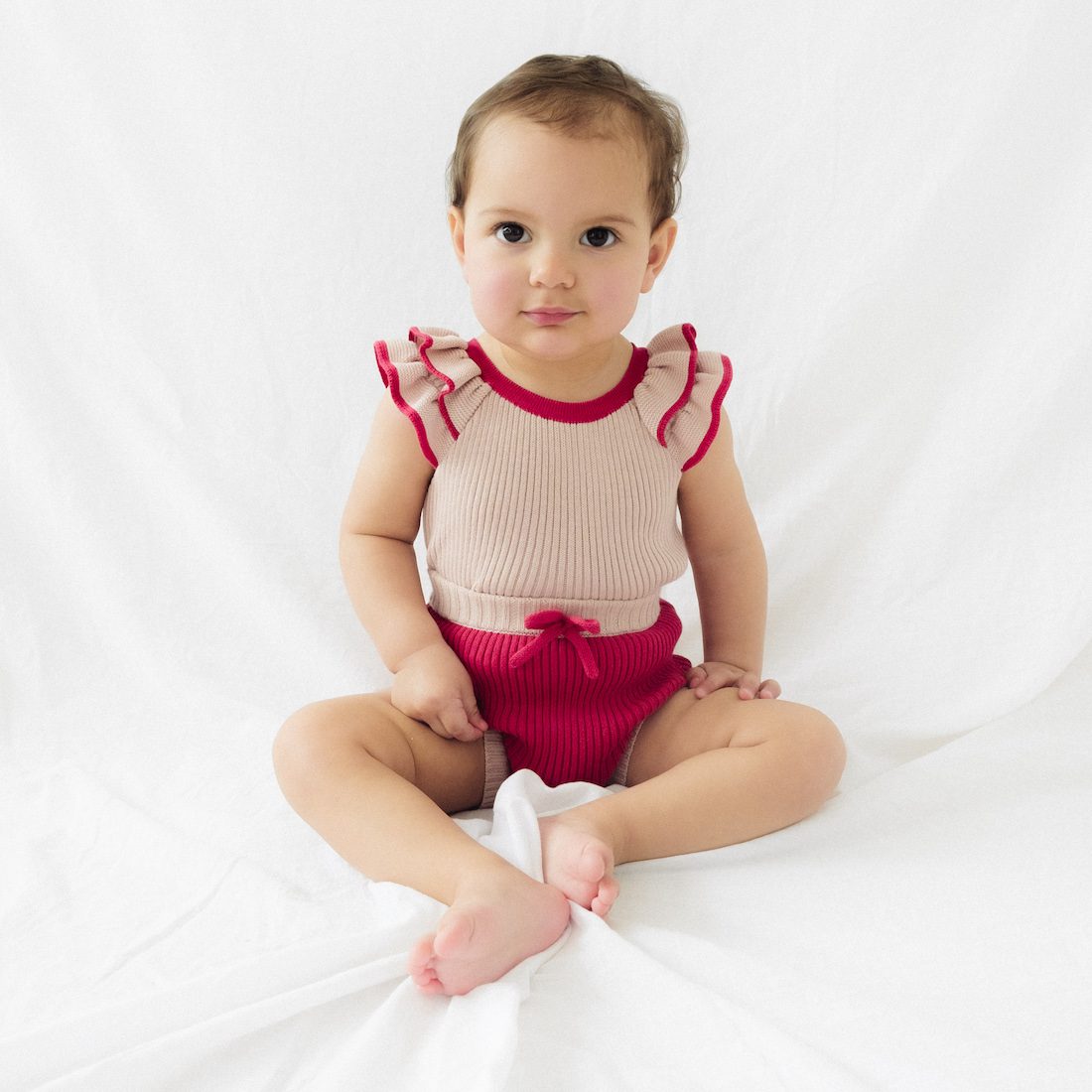 Stef Romper | Pink & Natural