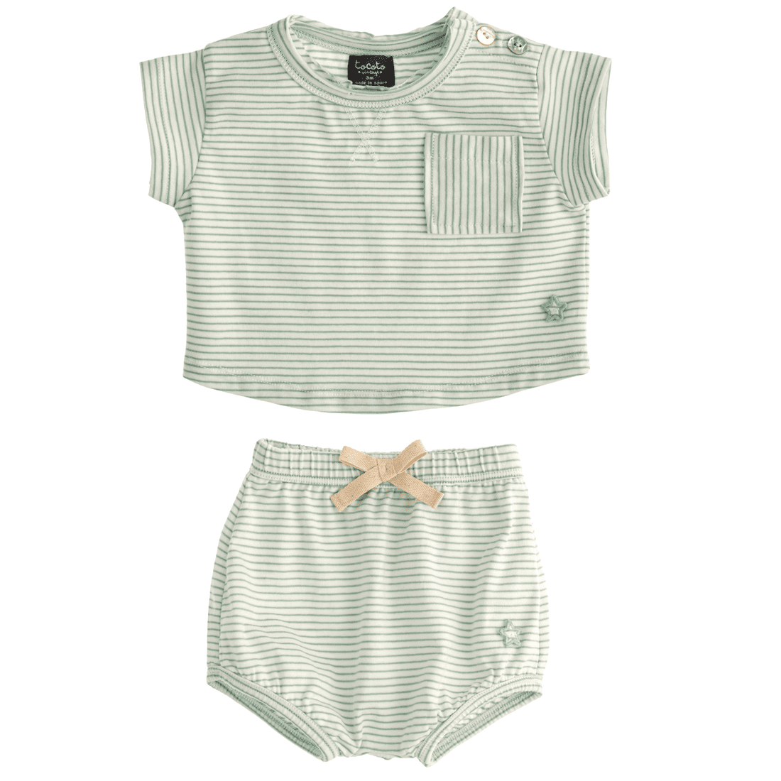 Striped T-Shirt & Bloomer | Green
