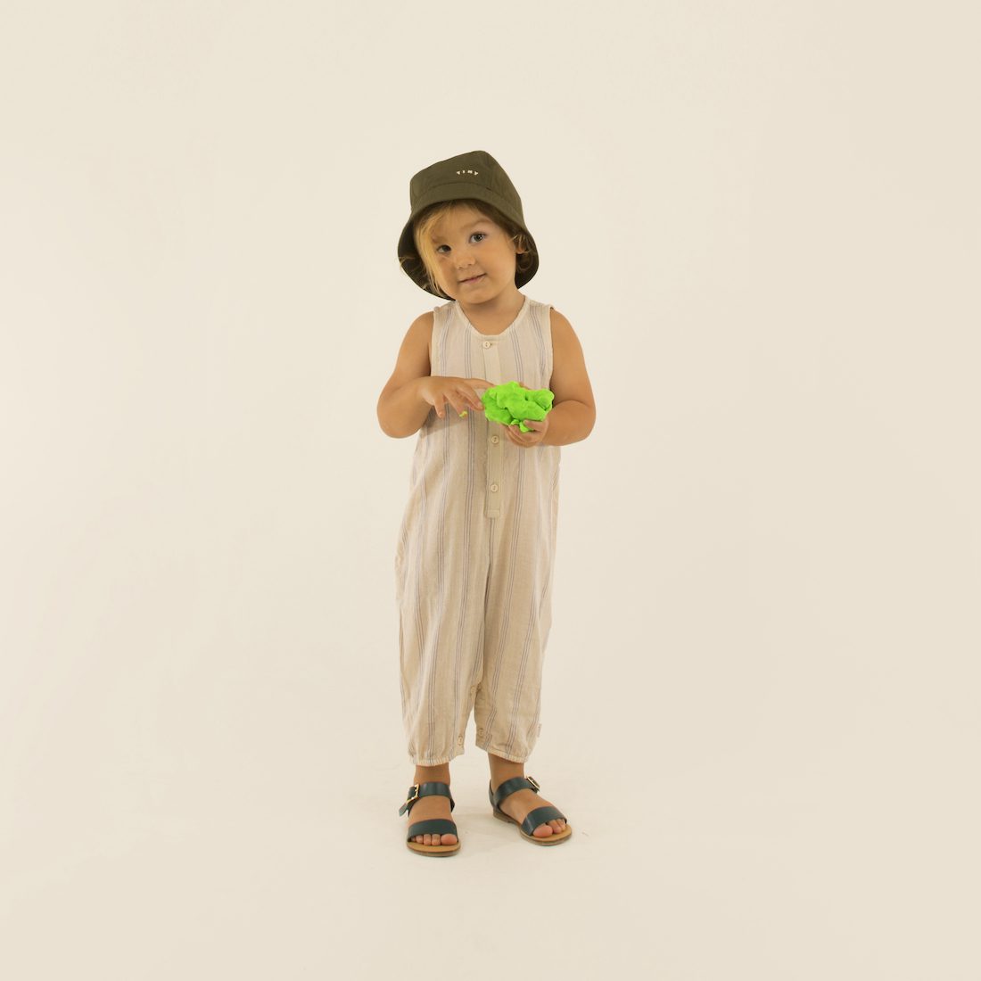 Stripes Relaxed One Piece | Light Cream/Iris Blue