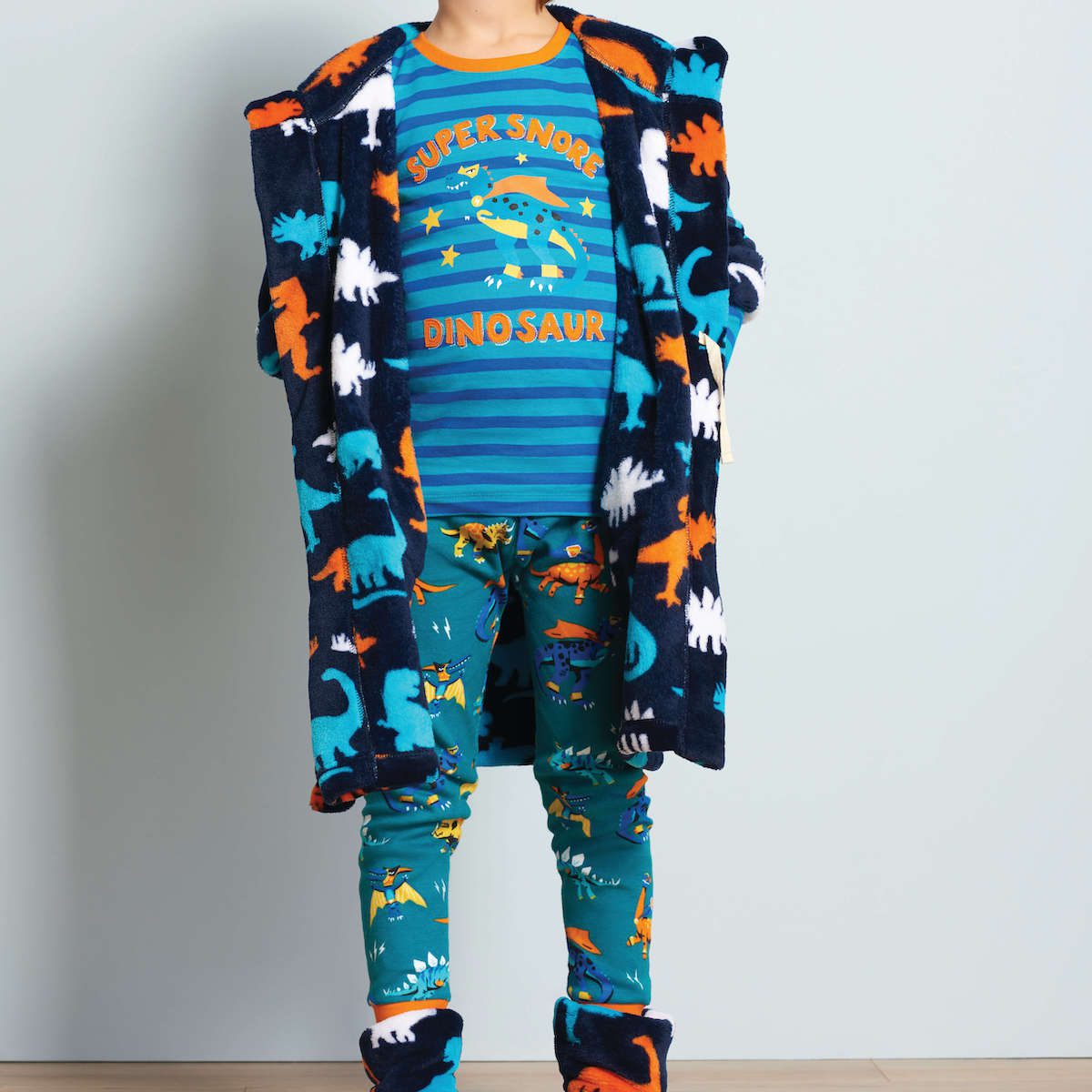 Superhero Dinos Appliqué Pajama Set
