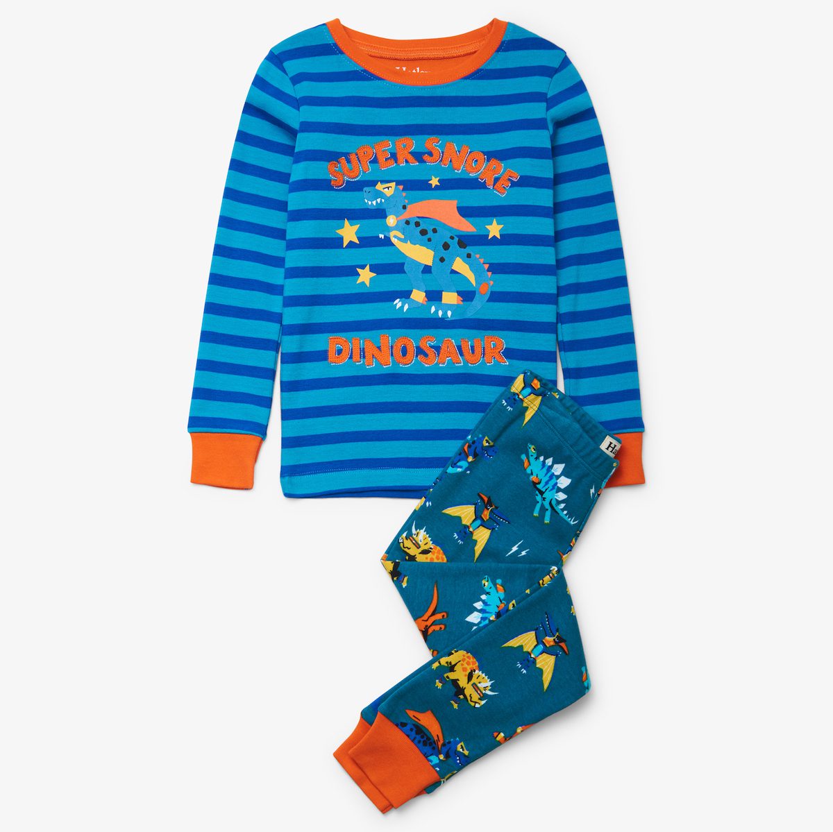 Superhero Dinos Appliqué Pajama Set