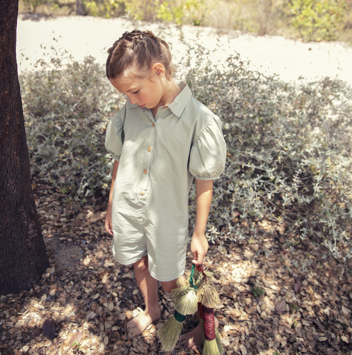 Popeline Puff Sleeve Jumpsuit