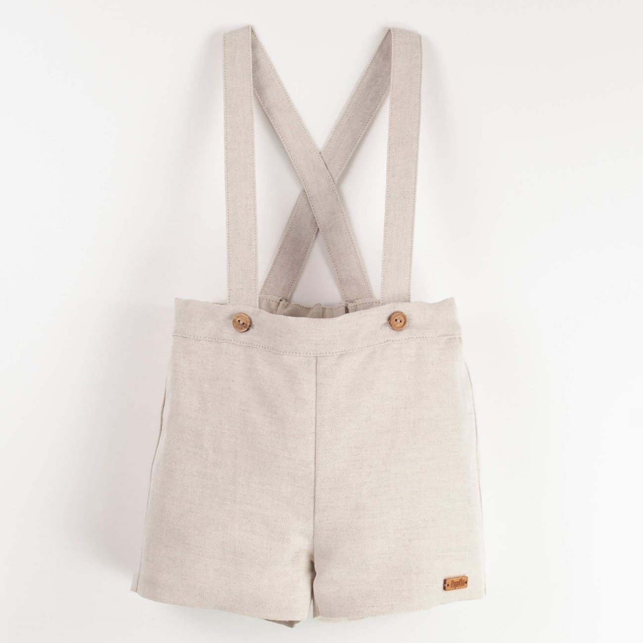 Sand Dungarees & Sand Striped Romper Suit