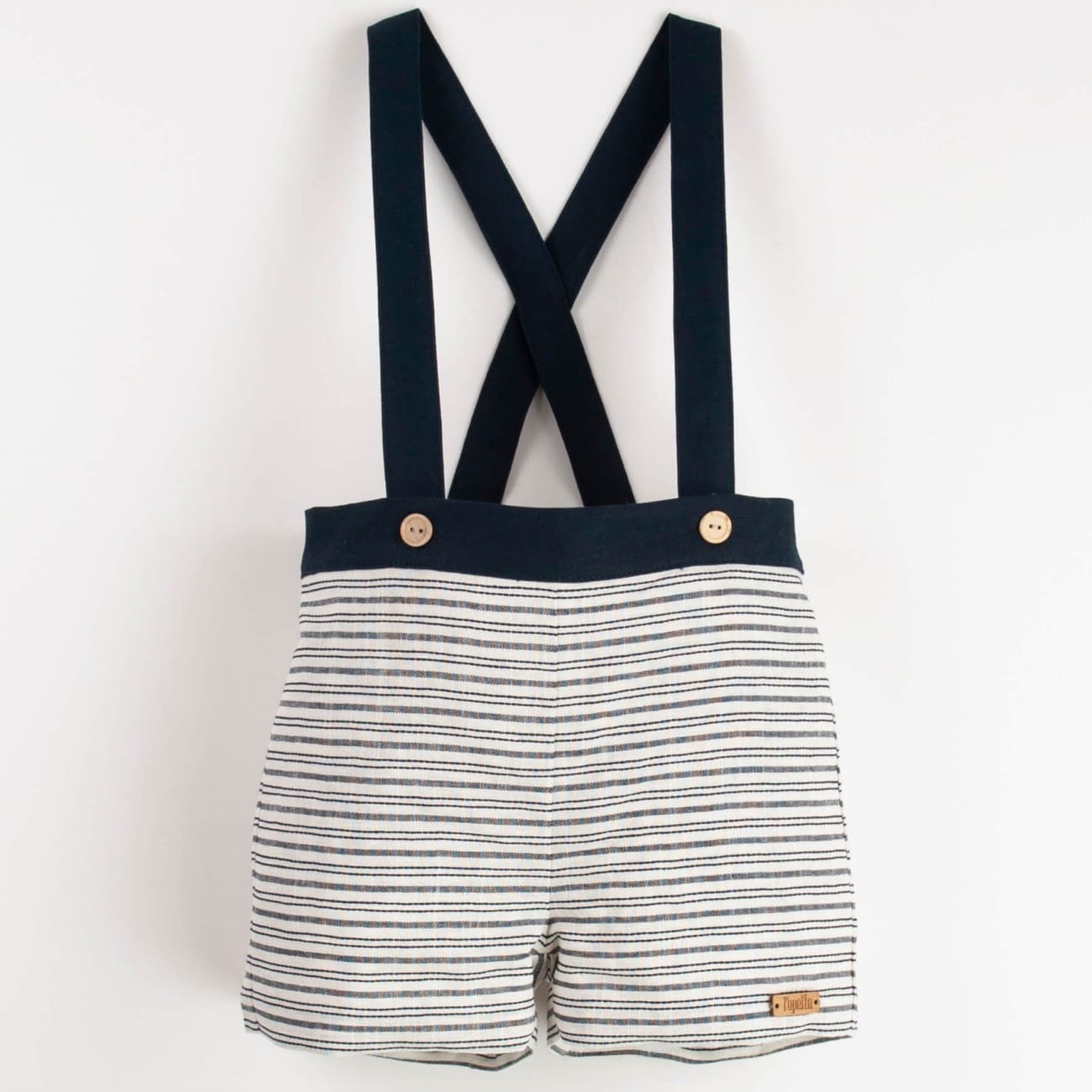 Embroidered striped Dungarees &  Off-white Romper Suit