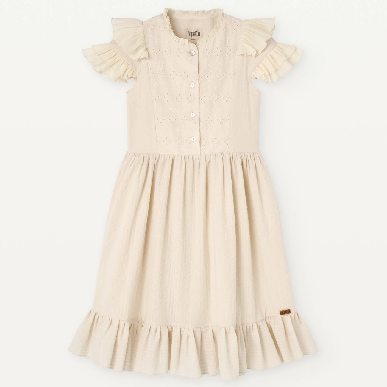 Off-white Contrasting Dress W/ Frills